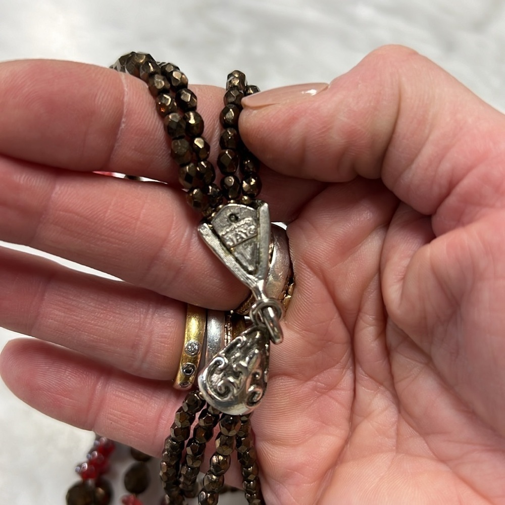80's Vintage Jay Strongwater Multi Strand Crystal Necklace with Pendant - Picture 8 of 16